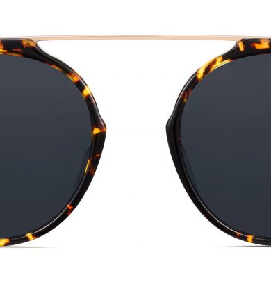 Cooper Wide Sunglasses in Black Oak Tortoise with Polished Gold (Non-Rx)