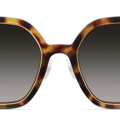 Esperanza Wide Sunglasses in Brioche Tortoise with Polished Gold (Non-Rx)
