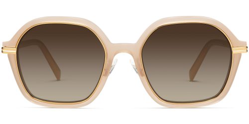 Esperanza Wide Sunglasses in Praline with Polished Gold (Non-Rx)