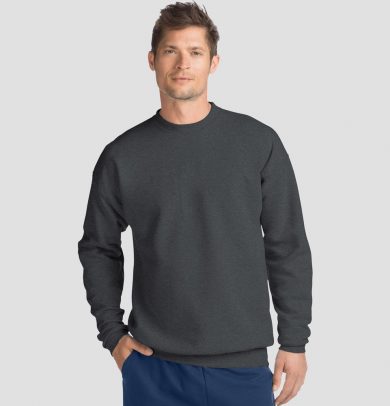 Hanes Men's Big & Tall EcoSmart Fleece Crew Neck Sweatshirt - Dark Gray L