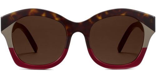 Irina Extra Wide Sunglasses in Striped Mulberry (Non-Rx)