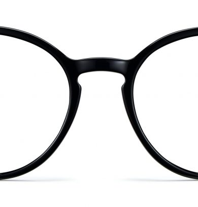 Langley Wide Eyeglasses in Jet Black with Polished Gold (Non-Rx)