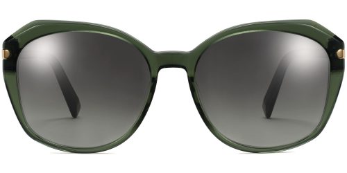 Nancy Wide Epigraph Sunglasses in Palm Crystal with Polished Gold (Non-Rx)