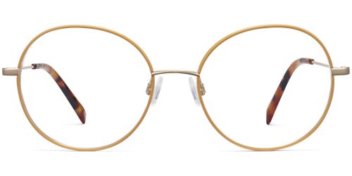 Nellie Wide Eyeglasses in Marigold with Polished Gold (Non-Rx)