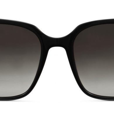 Vela Extra Wide Sunglasses in Jet Black with Polished Gold (Non-Rx)
