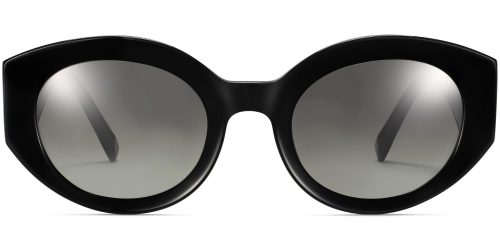Fiona Extra Wide Sunglasses in Jet Black (Non-Rx)