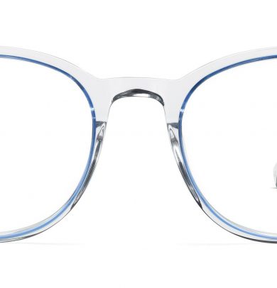 Durand Wide Eyeglasses in Crystal with Blue Jay (Non-Rx)