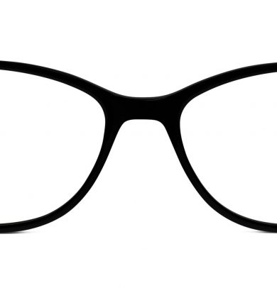 Daisy Wide Eyeglasses in Jet Black (Non-Rx)