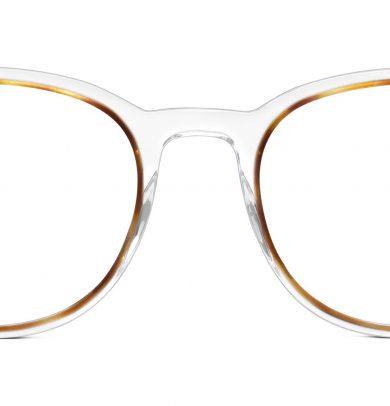 Durand Wide Eyeglasses in Crystal and Oak Barrel with Oak Barrel temples (Non-Rx)