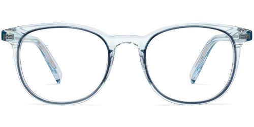 Durand Wide Eyeglasses in Traced Aquamarine Crystal (Non-Rx)