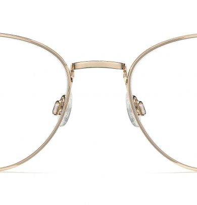 Hawkins Wide Eyeglasses in Polished Gold (Non-Rx)