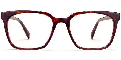 Hughes Wide Eyeglasses in Fig Tortoise (Non-Rx)