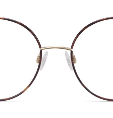 Nellie Wide Eyeglasses in Cognac Tortoise with Riesling (Non-Rx)