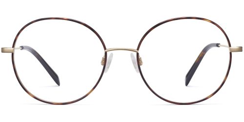 Nellie Wide Eyeglasses in Cognac Tortoise with Riesling (Non-Rx)