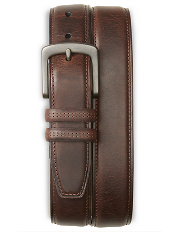 Big & Tall Harbor Bay Double Loop Leather Belt - Brown