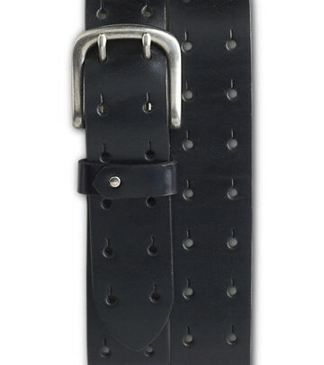Big & Tall Harbor Bay Double-Prong Leather Belt - Black
