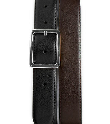Big & Tall Harbor Bay Reversible Leather Dress Belt - Black-Brown
