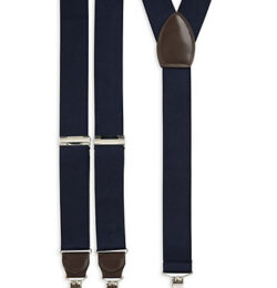Big & Tall Harbor Bay Y-Back Suspenders Boxed Set - Navy