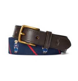 Big & Tall Polo Ralph Lauren Reversible Bear Belt - Navy