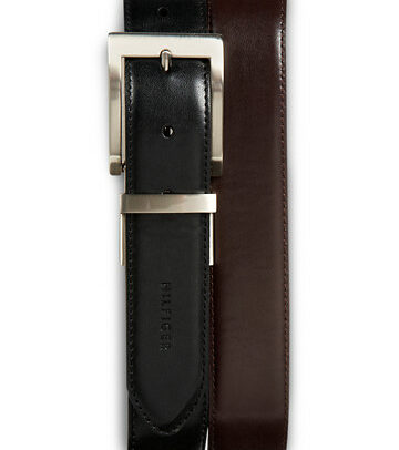 Big & Tall Tommy Hilfiger Reversible Leather Belt - Black Brown