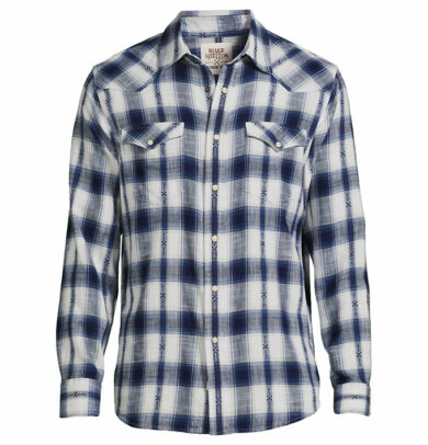 Blake Shelton x Lands' End Men's Big Western Shirt - Blue - L