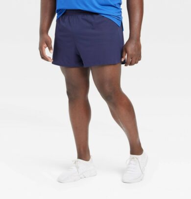 Men's Big Lined Run Shorts 3" - All in Motion Navy Blue L