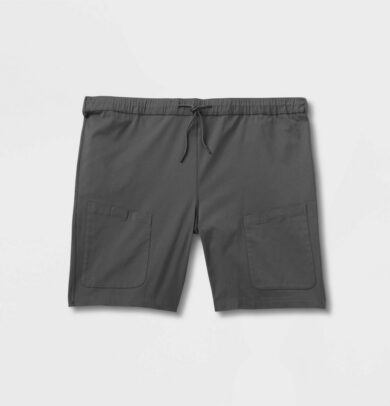Men's Big & Tall 9.5" Regular Fit Adaptive Tech Chino Shorts - Goodfellow & Co Charcoal Gray 2
