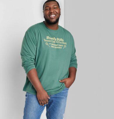Men's Big & Tall Long Sleeve Graphic T-Shirt - Original Use Green L