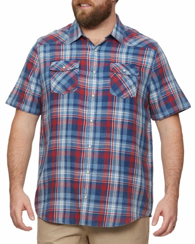 Men's Winchester Vintage Washed Western Shirt Big & Tall | Athletic Fit | B | 100% Cotton | Chambray | Flag & Anthem
