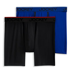 Big & Tall Jockey 2-pk Chafe-Proof Micro Boxer Briefs - Black/Bluejay