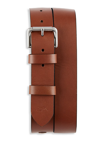 Big & Tall Polo Ralph Lauren Leather Saddle Patch Belt - Tan