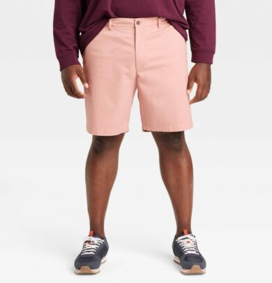 Men's Big & Tall Every Wear 9" Slim Fit Flat Front Chino Shorts - Goodfellow & Co™ Coral Pink 44