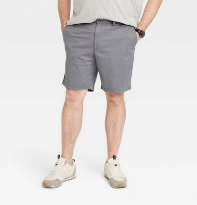 Men's Big & Tall Every Wear 9" Slim Fit Flat Front Chino Shorts - Goodfellow & Co™ Thundering Gray 56