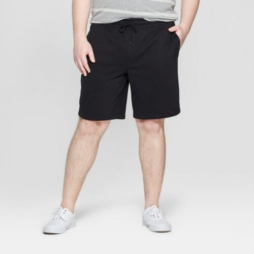 Men's Big & Tall 8.5" Regular Fit Ultra Soft Fleece Pull-On Shorts - Goodfellow & Co™ Black L