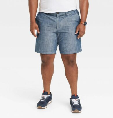 Men's Big & Tall Every Wear 9" Slim Fit Flat Front Chino Shorts - Goodfellow & Co™ Calm Blue 44