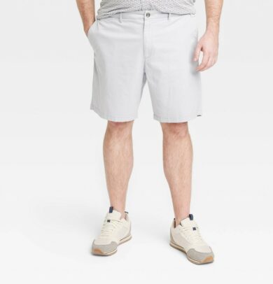 Men's Big & Tall Every Wear 9" Slim Fit Flat Front Chino Shorts - Goodfellow & Co™ Masonry Gray 46