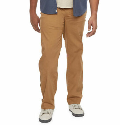mutual weave Adaptive Mens Big and Tall Easy-on + Easy-off Seated Wear Adaptive Relaxed Fit Flat Front Pant, 42 36, Beige