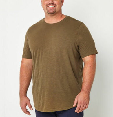 mutual weave Big and Tall Mens Crew Neck Short Sleeve T-Shirt, Large Tall, Green