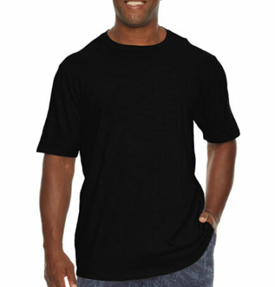mutual weave Big and Tall Mens Crew Neck Short Sleeve T-Shirt, X-large Tall, Black
