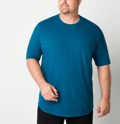 mutual weave Big and Tall Mens Crew Neck Short Sleeve T-Shirt, -large, Blue