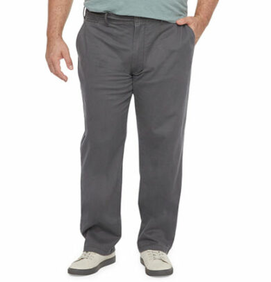 mutual weave Mens Big and Tall Relaxed Fit Flat Front Pant, 40 36, Gray