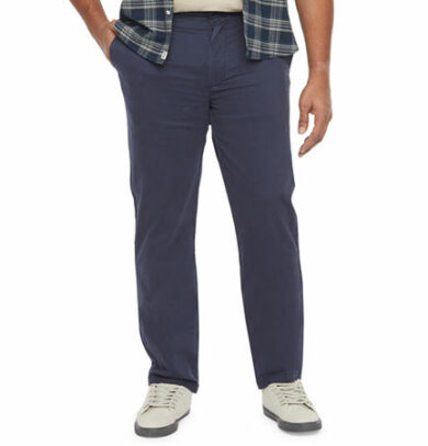 mutual weave Mens Big and Tall Relaxed Fit Flat Front Pant, 48 32, Blue