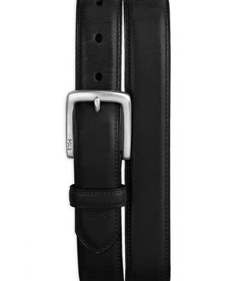 Big & Tall Polo Ralph Lauren Suffield Leather Belt - Black