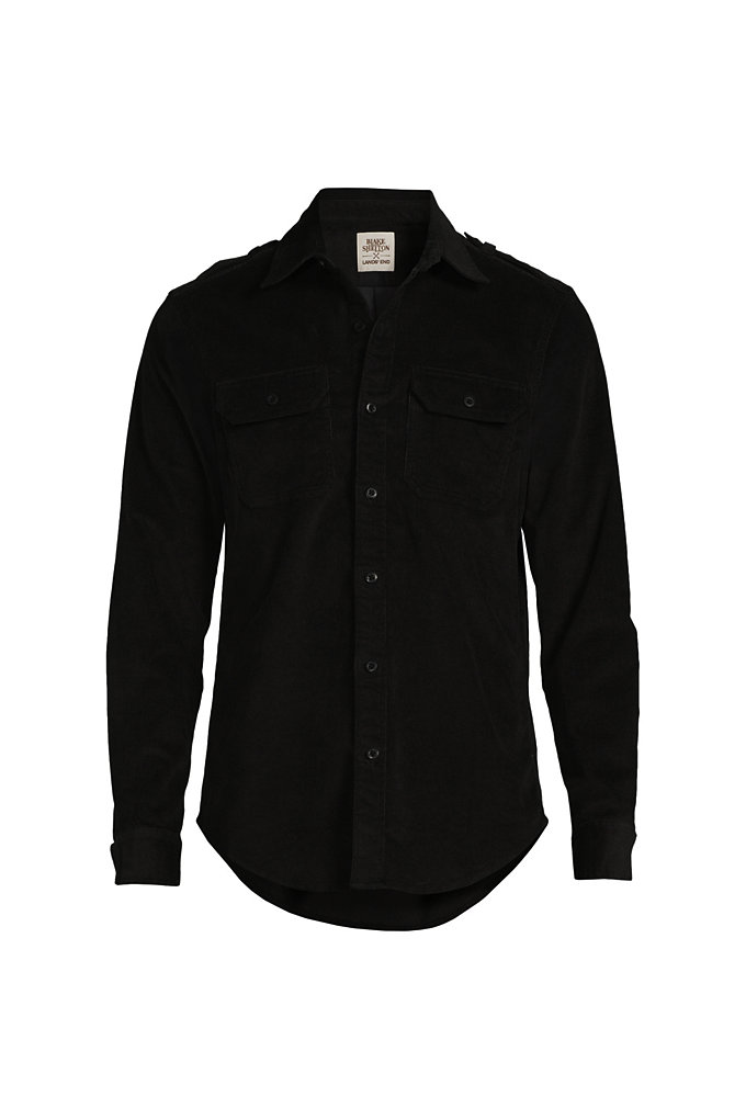 Blake Shelton x Lands' End Men's Big Corduroy Work Shirt - Black - L