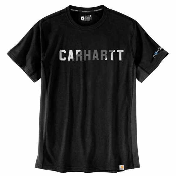 Carhartt Force Relaxed Fit Midweight Short-Sleeve Block Logo Graphic T-Shirt | Black |