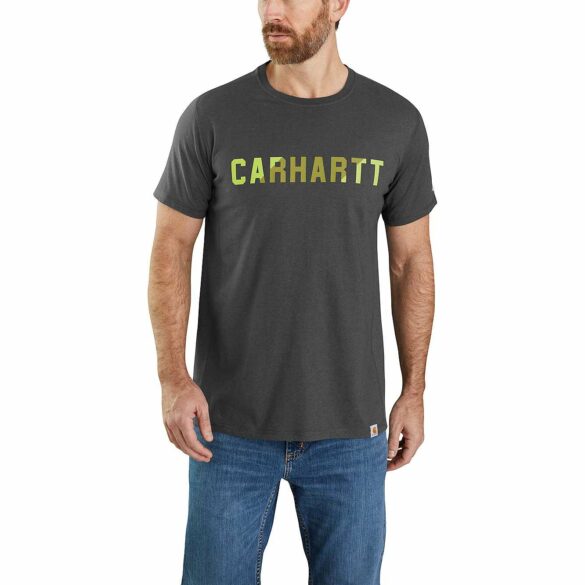 Carhartt Force Relaxed Fit Midweight Short-Sleeve Block Logo Graphic T-Shirt | Carbon Heather | L