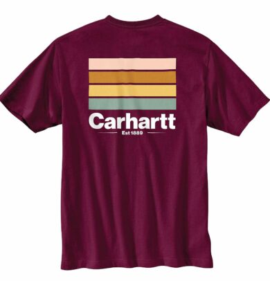 Carhartt Men's Cotton Relaxed Fit Heavyweight Short-Sleeve Pocket Line Graphic T-Shirt | Port | L