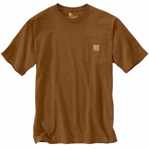 Carhartt Men's K87 Loose Fit Heavyweight Short-Sleeve Pocket T-Shirt | Oiled Walnut Heather | M