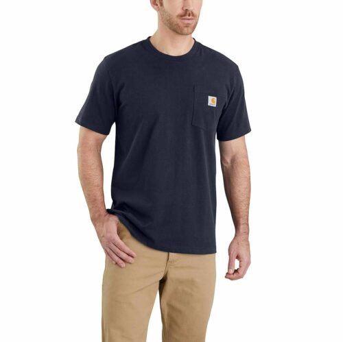 Carhartt Men's Relaxed Fit Heavyweight Short-Sleeve Pocket T-Shirt | Navy | M