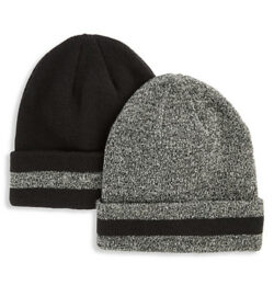 Big & Tall New York Accessory Group 2-pk Cuffed Knit Hats - Black/Grey